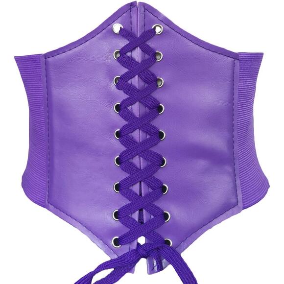 3397 Elastic Wide Band Elastic Tied Waspie Corset Waist Belt,x-large,black main image 7